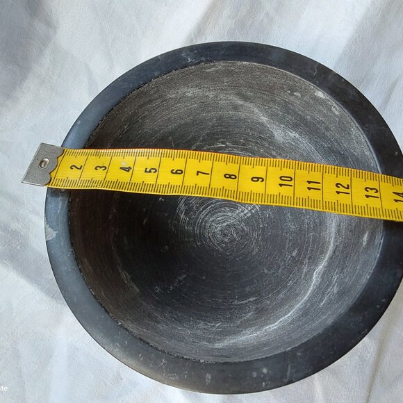 Very heavy black granite mortar and pestle set two sided very good used conditio - Picture 7 of 12